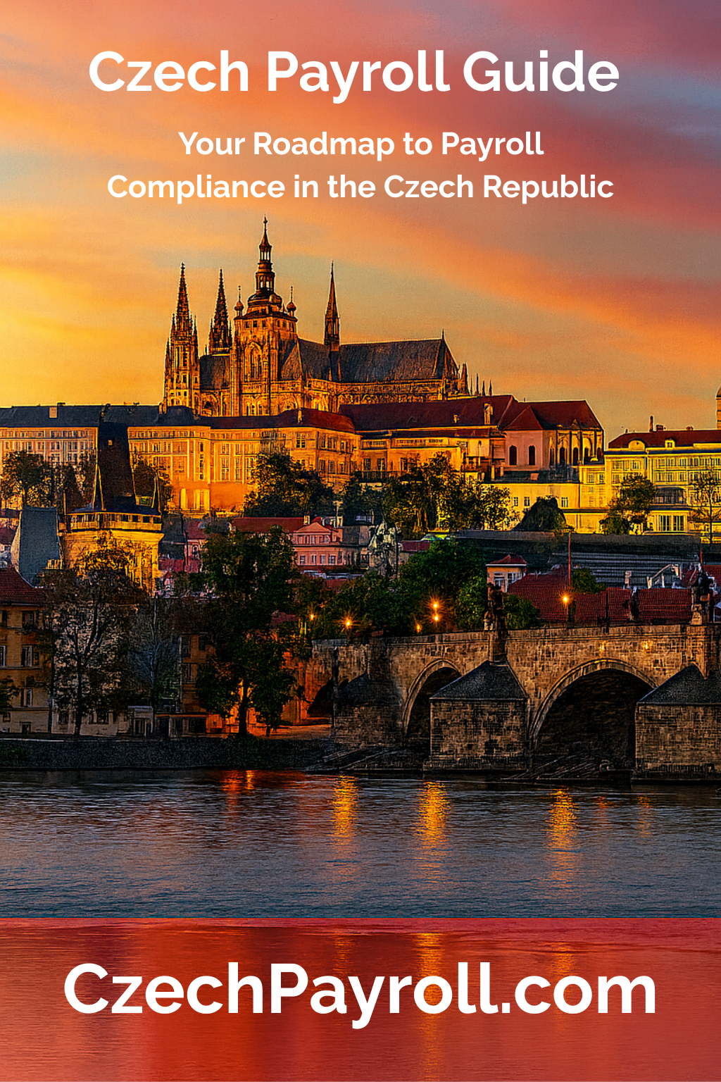 Czech Payroll & Employment Guide 2025 cover with Prague Castle silhouette