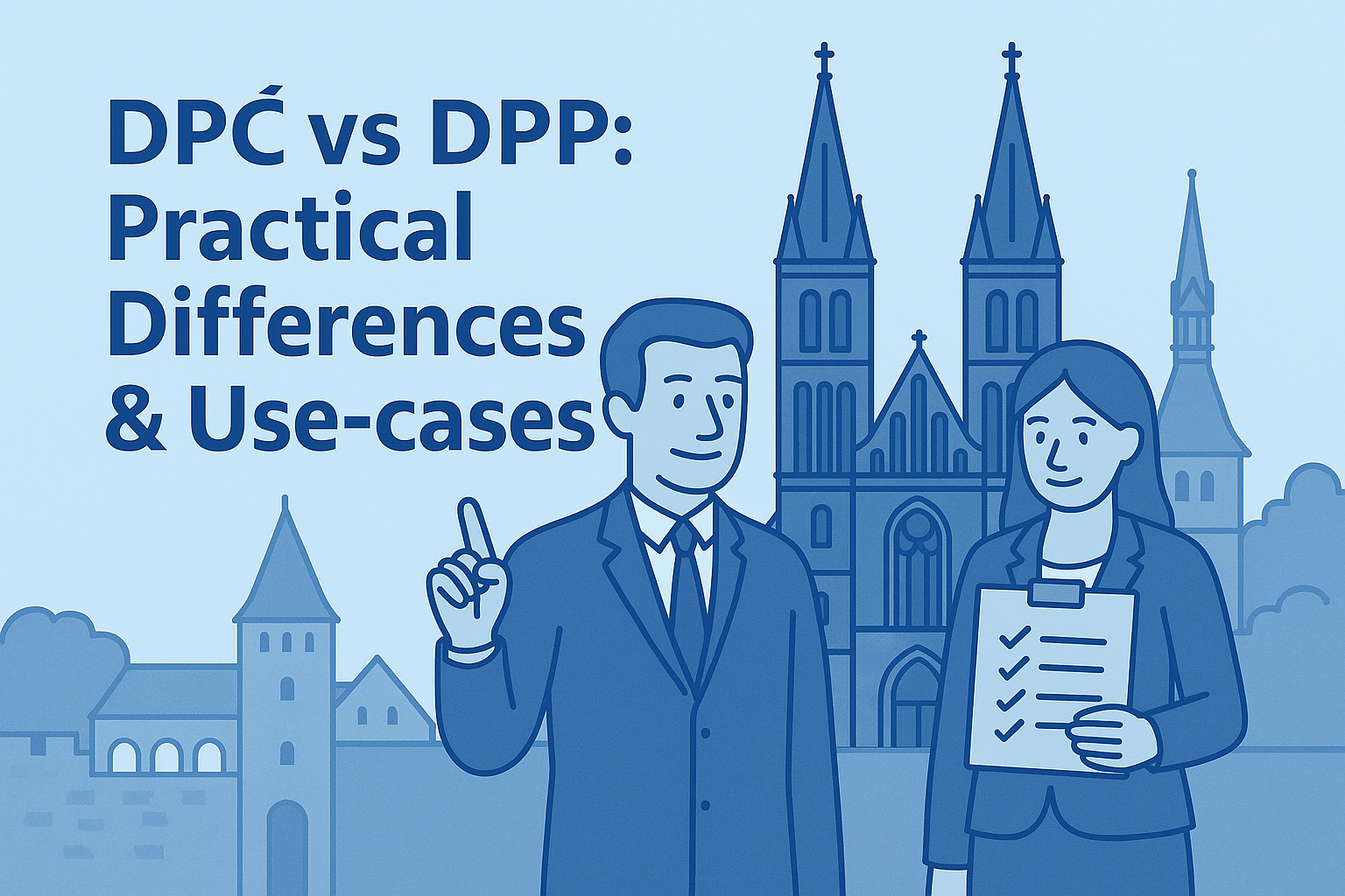 DPC vs DPP Czech Republic — visual comparison with Vyšehrad landmark